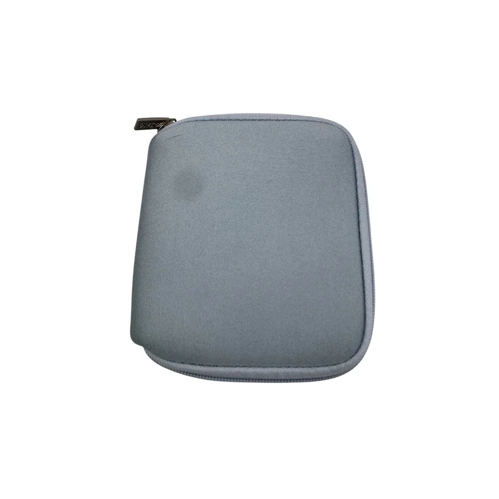 Mosiso Light Blue Padded‎ Tech Accessory Case Zippered Faux Fur Lining Neutral
